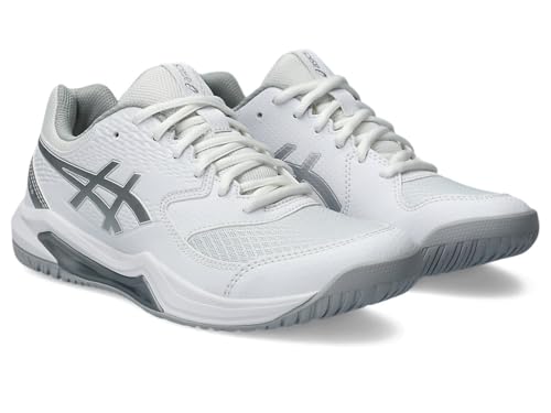ASICS Women's Gel-Dedicate 8 Tennis Shoes, 9, White/Pure Silver