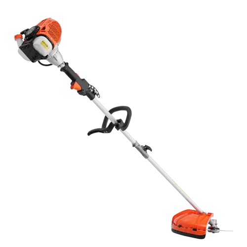 VEVOR String Trimmer, 25.2CC 2-Stroke, Gas Powered Weed Wacker, 16.9" Cordless Grass Trimmer, Multi-Functional Lawn Edger with Shoulder Strap & 3T Blade, Weed Eater for Quick Grass Cleaning