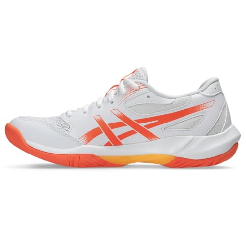 ASICS Women's Gel-Rocket 12 Volleyball Shoes, 10, White/Vivid Coral