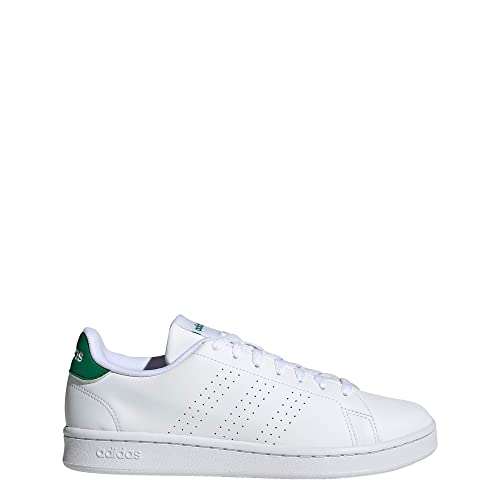 adidas Men's Advantage Racquetball Shoe, White/White/Green, 9