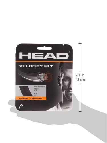 Head Velocity MLT Tennis Racket String 40' Set Multifilament Racquet String - Black, 17 Gauge