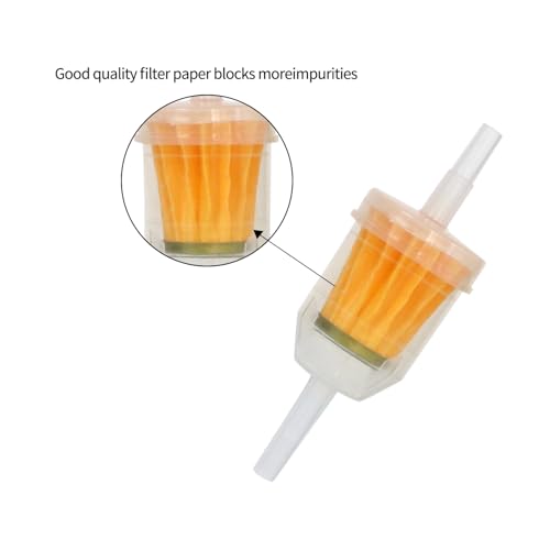 Inline Fuel Filter for Lawn Mower, Small Engine, Kohler, John Deere, Kawasaki - Gas Filter Replacement with High Flow Design (12-Pack)