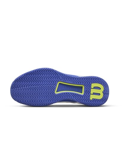 WILSON Intrigue Tour Women's Tennis Shoe - White/Amparo Blue/Safety Yellow, Size 8.5 US