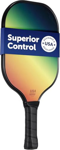 Sport Squad Lightweight Graphite Fiberglass Pickleball Paddle Designed for More Power and Consitency - Polypropylene Honeycomb Core - USAP Approved - Tacky Cushion Pickleball Grip - for Kids + Adults