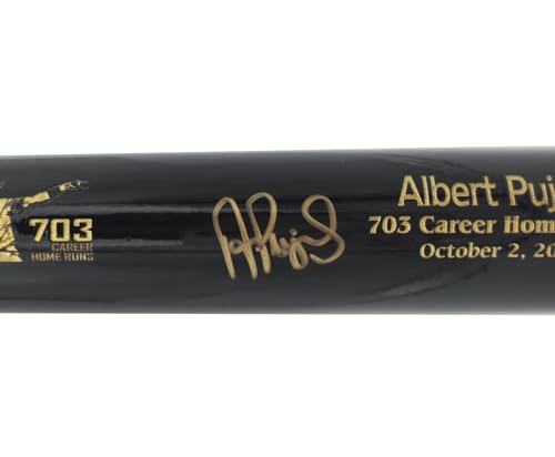Albert Pujols Autographed Black 703 Career Home Run Engraving Baseball Bat S.t. L.o.u.i.s C.a.r.d.i.n.a.l.s Beckett BAS Witness Stock #252444