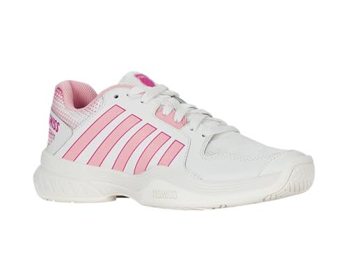 K-Swiss Women's Court Express Pickleball Shoe, Cloud Dancer/Blossom/Raspberry Sorbet, 8.5 M