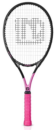 LUNNADE Adults Tennis Racket 27 Inch, Shockproof Carbon Fiber Tennis Racquet Light-Weight, Pre-Strung and Regrip, Suitable for Beginners to Intermediate Players
