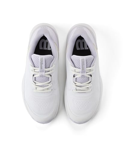 WILSON Intrigue Pro Women's Tennis Shoe - White/Lavender Blue/Silver, Size 9 US