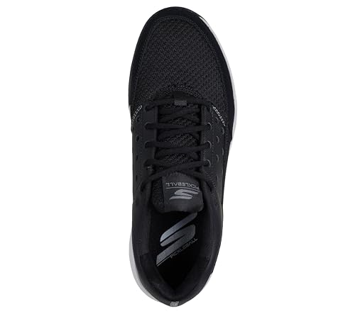 Skechers Men's Viper Court Luxe Pickleball Sneaker, Black/White, 8.5