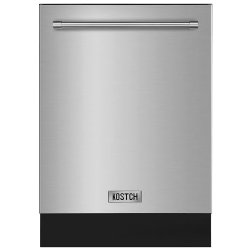 KOSTCH 24 inch Built-In Dishwasher,Top Control 8 Wash Programs Slide In DishWasher Machine with Third Rack,Large Capacity 15 Place Settings, ENERGY STAR Certified, 45-dBA Ultra-Quiet (Stainless Steel)