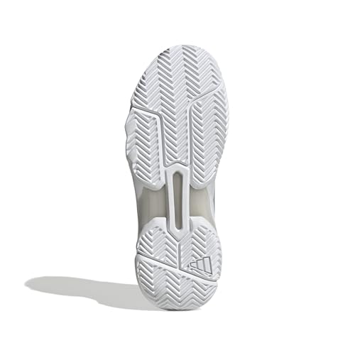 Adidas Women's CourtJam Control 3, White/Silver Metallic/Grey, 11