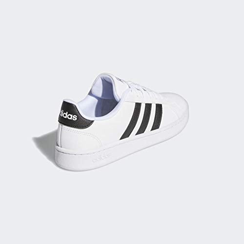 adidas Women's Grand Court Shoe, White/Black/White, 8