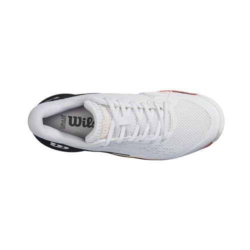 WILSON Rush Pro Ace Pickler Women's Pickleball Shoe - White/Black/Living Coral, Size 6 US
