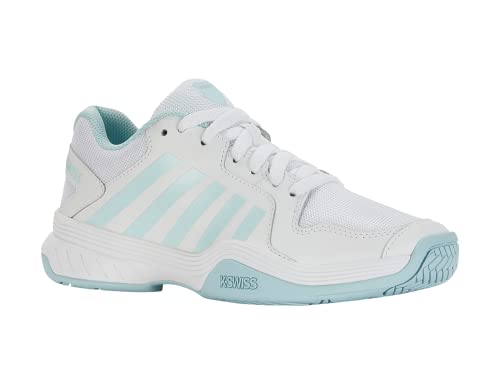 K-Swiss Women's Court Express Pickleball Shoe, White/Blue Glow, 8.5 M