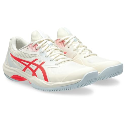 ASICS Women's Game FlyteFoam Pickleball Shoes, 8, Cream/Flash RED