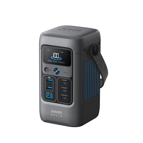 Anker SOLIX C200 DC Power Bank Station, 192Wh Portable Power Station, LiFePO4 Battery, 200W Solar Generator, for Outdoor Camping, Traveling, and Emergencies (No Wall Charger Included)
