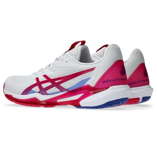 ASICS Women's Solution Speed FlyteFoam 3 Tennis Shoes, 8.5, White/Bright Rose