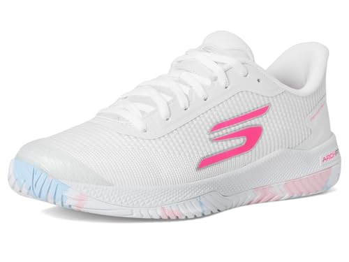 Skechers Women's Pickleball Viper Court Pro 2.0 Sneaker, White/Multi, 9 Medium