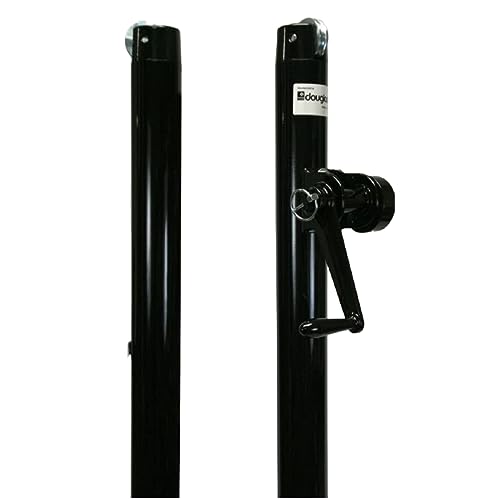 SW-36 Deluxe Pickleball Posts by Douglas 2-7/8" OD (Green), 36" Above Ground and Round Galvanized Sleeves Included