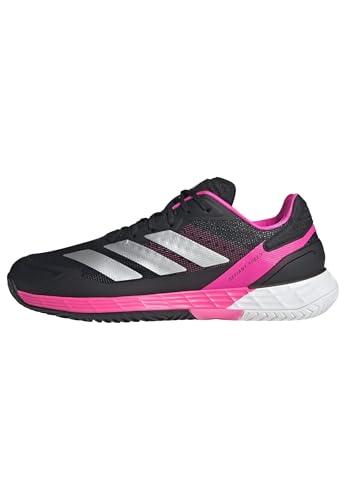 Adidas Men's Defiant Speed 2 Tennis, Black/Silver Metallic/Lucid Pink, 10