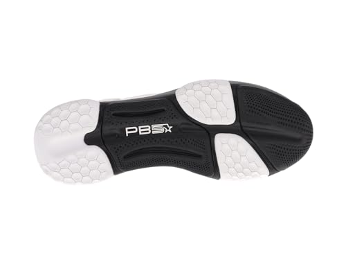 PB5star PB5 Court2 Men’s Pickleball Shoes - Lightweight Pickleball Sneakers for Men, Indoor and Outdoor Court Shoes with Specialized Lateral Support and Traction. White/Black
