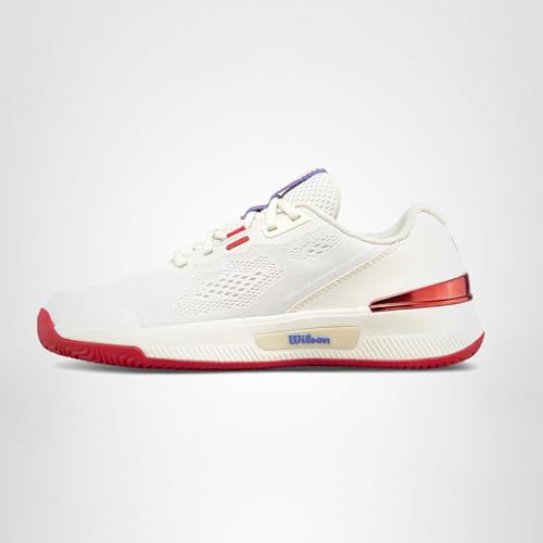 WILSON Intrigue Pro Women's Tennis Shoe -Tofu/Red, Size 9.5 US