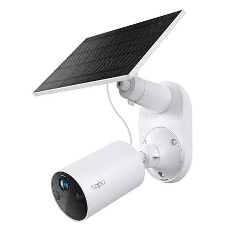 Tapo TP-Link SolarCam C402 Kit, Outdoor Battery Camera w/Solar Panel Base, Wireless, 1080P, Free Person Detection, SD/Cloud Storage, Color Night Vision, No Hub Needed, Works w/Alexa