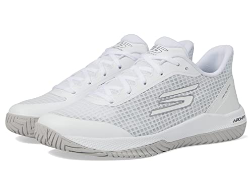 Skechers Men's Viper Court - Athletic Indoor Outdoor Pickleball Shoes with Arch Fit Support, White 2, 8.5