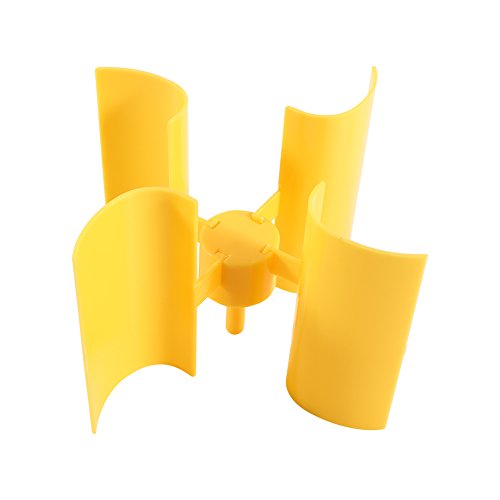 Electricity Generator, Micro Wind Turbines Dc Motor Vertical Motor Blades DIY Kit for Science Education Experiment and DIY (Yellow)