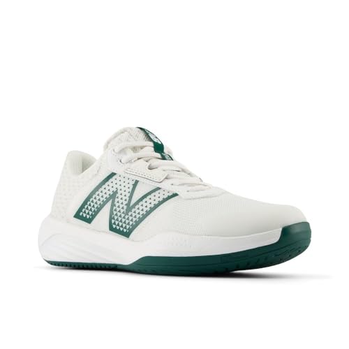 New Balance Women's 696 V6 Tennis Shoe, White/Marsh Green, 10 M