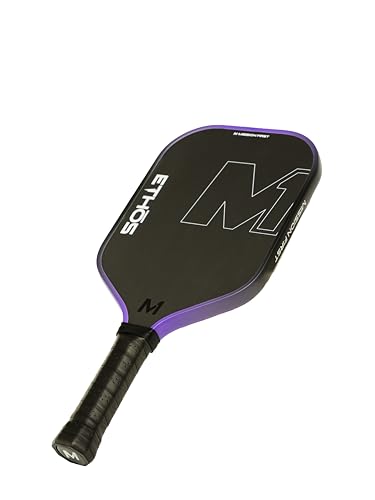 M1 Ethos Pickleball Paddles: USAP and PBCor.43 Approved, 16 MM, Elongated, Thermoformed, T700 Raw Carbon Fiber, Strong Power, Control, and Spin, Superior Paddle Ideal for Beginners to Advanced Players