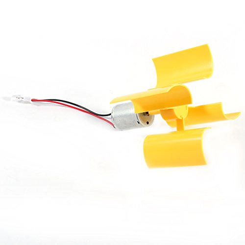 Electricity Generator, Micro Wind Turbines Dc Motor Vertical Motor Blades DIY Kit for Science Education Experiment and DIY (Yellow)