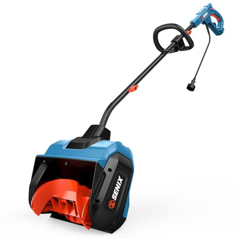SENIX Corded Snow Shovel, 13 Inch Electric Snow Blower with 26ft Max Throwing Distance, Plows 480lbs/min, Removes Snow from Driveway, Sidewalk, Steps, Patio & Decks