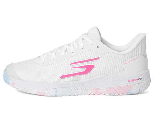 Skechers Women's Pickleball Viper Court Pro 2.0 Sneaker, White/Multi, 9 Medium