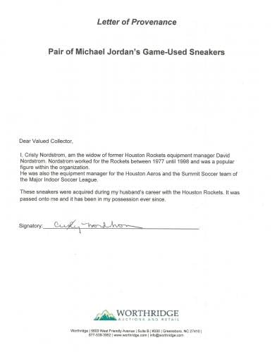 Michael Jordan Game Used Twice Signed 1997 Air Jordan Sneakers PSA DNA & MEARS - Autographed NBA Sneakers