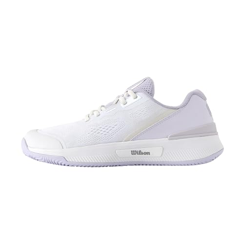 WILSON Intrigue Pro Women's Tennis Shoe - White/Lavender Blue/Silver, Size 9 US