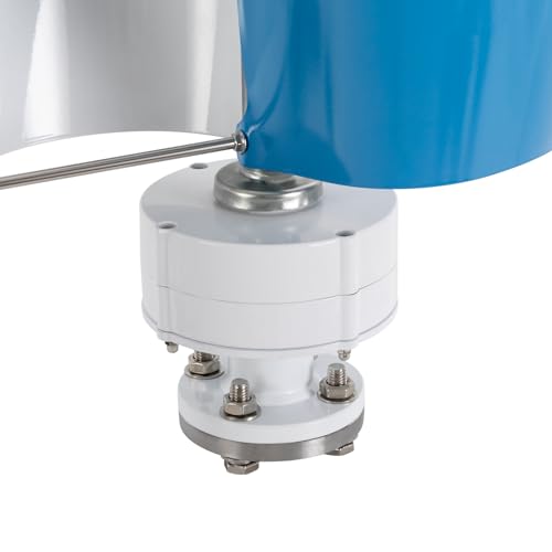 Wind Turbine, 1000W 12V Vertical Axis Wind Turbine Generator Controller Wind Generator Kit Wind Turbine Machine Wind Power Generator Wind Power Tool for Home, Business, Boats, Gazebos (White and Blue)