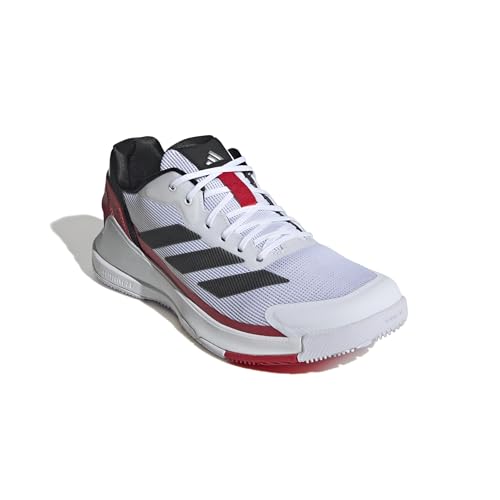 Adidas Mens Crazyquick Lightstrike Padel Tennis, White/Black/Lucid Red, 9.5