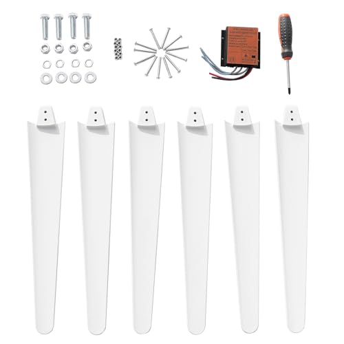 OSKOPWRC 800W Wind Turbine Generator Kit, 6-Blade 12V/24V Wind Energy System, Durable Electromagnetic Power Generator for Home, RV, and Off-Grid Use White