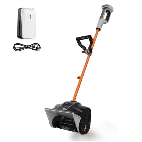 Litheli 20V Cordless Snow Shovel, 12'' Electric Snow Blower with 4 Ah Batteries Included, Lightweight Battery-Powered Snow Thrower for Driveway & Sidewalk