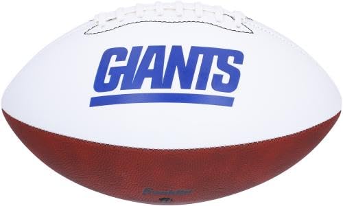 Michael Strahan New York Giants Autographed Franklin Panel Football with "HOF 14" Inscription - Autographed Footballs