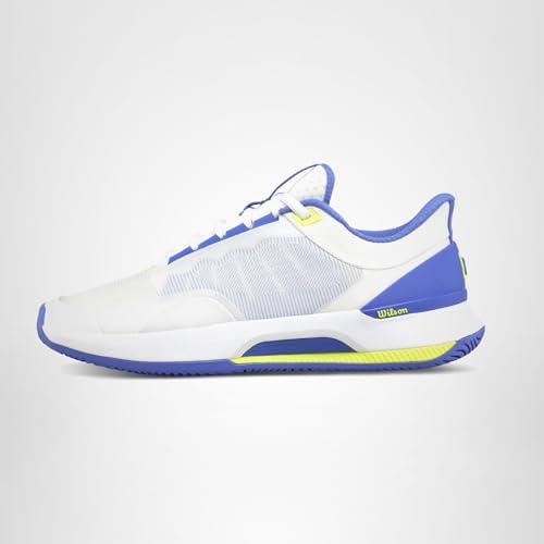 WILSON Intrigue Tour Women's Tennis Shoe - White/Amparo Blue/Safety Yellow, Size 8.5 US