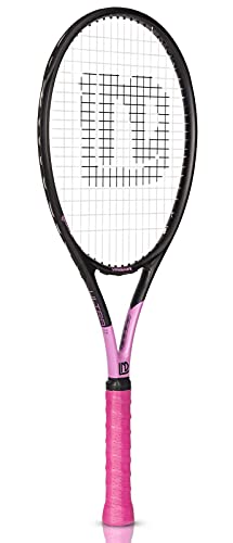 LUNNADE Adults Tennis Racket 27 Inch, Shockproof Carbon Fiber Tennis Racquet Light-Weight, Pre-Strung and Regrip, Suitable for Beginners to Intermediate Players