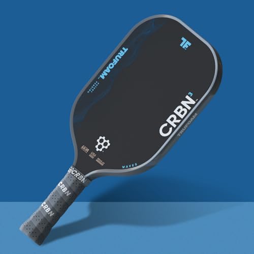 CRBN Pickleball - TruFoam Waves Paddle - Elongated - Carbon Fiber Pickleball Paddle - 100% Foam Core Designed for Maximum Power, 14mm