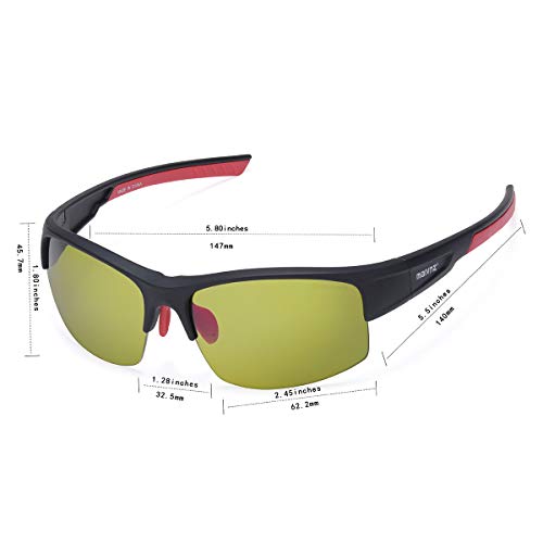 maivnz High Definition Golf Ball Finder Sport Glasses for Men Women Golf Sunglasses Golfing Glasses (Black/Green)