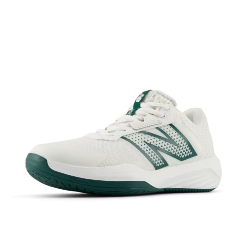 New Balance Women's 696 V6 Tennis Shoe, White/Marsh Green, 10 M