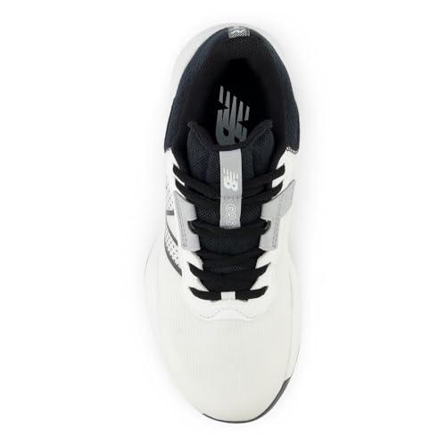 New Balance Women's 696 V6 Tennis Shoe, White/Black, 7.5 W
