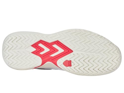 K-Swiss Women's Tura Team Pickleball Shoe, White/Faded Denim/Dubarry, 7.5 M