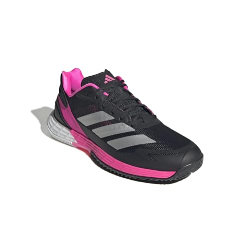 Adidas Men's Defiant Speed 2 Tennis, Black/Silver Metallic/Lucid Pink, 10