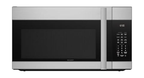 SHARP SMO1754JS Over the Range Microwave Oven with 13.6" Carousel Turntable, 30-inch, 1.7 Cubic Feet, 1,000 Watt, 300CFM Fan, Sensor Cooking, Edge to Edge Black Glass with Stainless